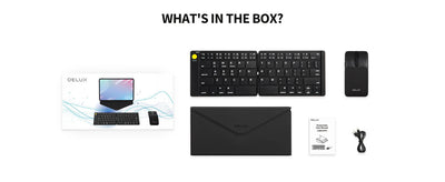 Delux Folding Keyboard Mouse Set Wireless Ultra Slim Portable Silent Kit Multi-Device Support For Windows Android IOS System ChicAvenue