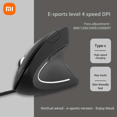Xiaomi Wireless Vertical Mouse Bluetooth 2.4GHz Ergonomics Gaming Mouses 1600DPI Adjustable Offices Optical Electronic Keyboards ChicAvenue