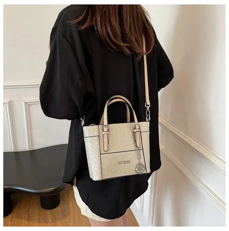 Luxury Vintage Shopper Bag for Women with Large Capacity Solid Color and High-End Design for Daily Commute ChicAvenue