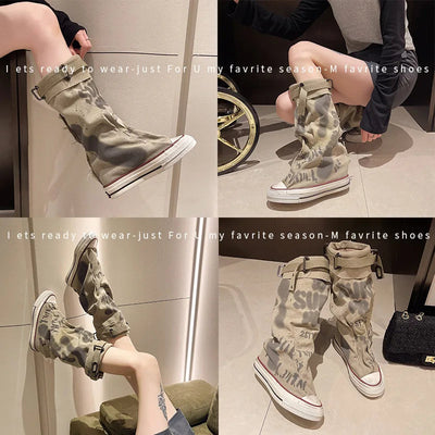 DotPop Canvas Boots ChicAvenue