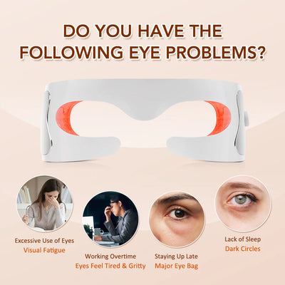 Vibration Eye Massager LED Light Therapy Anti-Aging Eye Care Fatigue Relief Relaxation Relieve Dark Circle Electric Eye Massager ChicAvenue