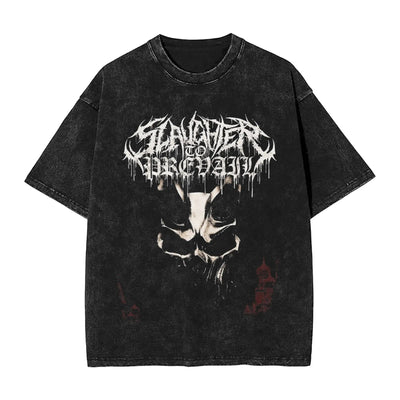 Vintage Washed T Shirt Slaughter to Prevail Loose T Shirts Christmas Novelty Tee Shirt for Men Beach Awesome Casual Top Tees ChicAvenue