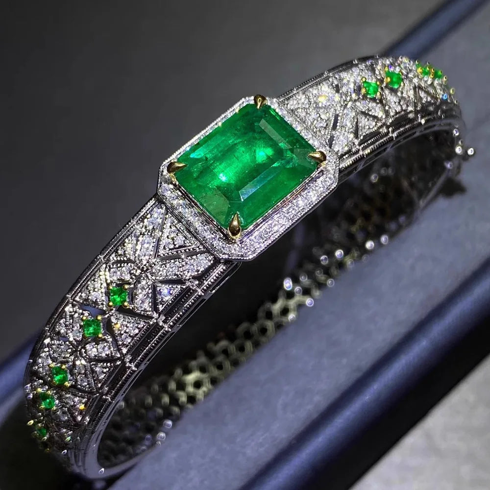 Emerald Bracelet with Micro Inlaid Zircon ChicAvenue