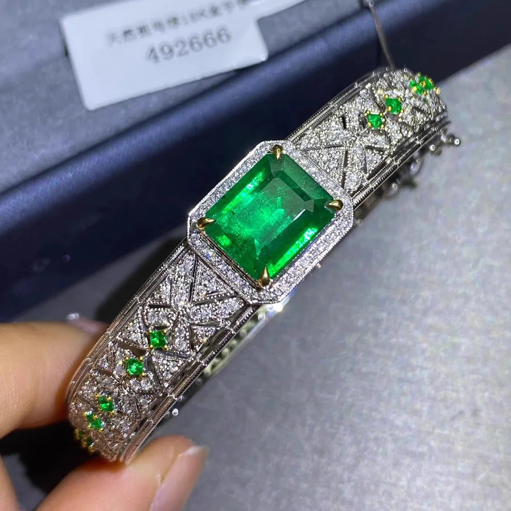 Emerald Bracelet with Micro Inlaid Zircon ChicAvenue