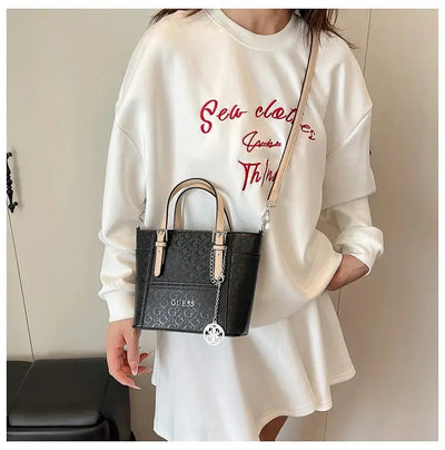 Luxury Vintage Shopper Bag for Women with Large Capacity Solid Color and High-End Design for Daily Commute ChicAvenue