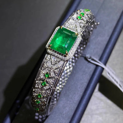 Emerald Bracelet with Micro Inlaid Zircon ChicAvenue