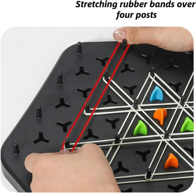 Children's Chain Chess Tabletop Game Rubber Band Triangle Chess Parent-Child Interactive Two-Player Battle Educational Toy Thinking Training Triangle Chess Game Is a Fun Strategy Board Game, Perfect for Family Gatherings, Par ChicAvenue