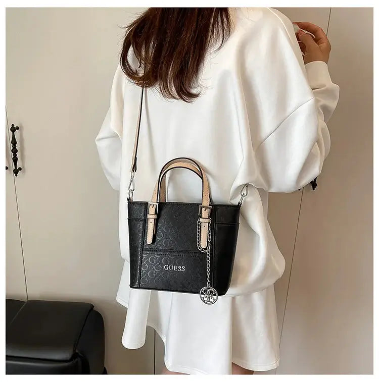 Luxury Vintage Shopper Bag for Women with Large Capacity Solid Color and High-End Design for Daily Commute ChicAvenue