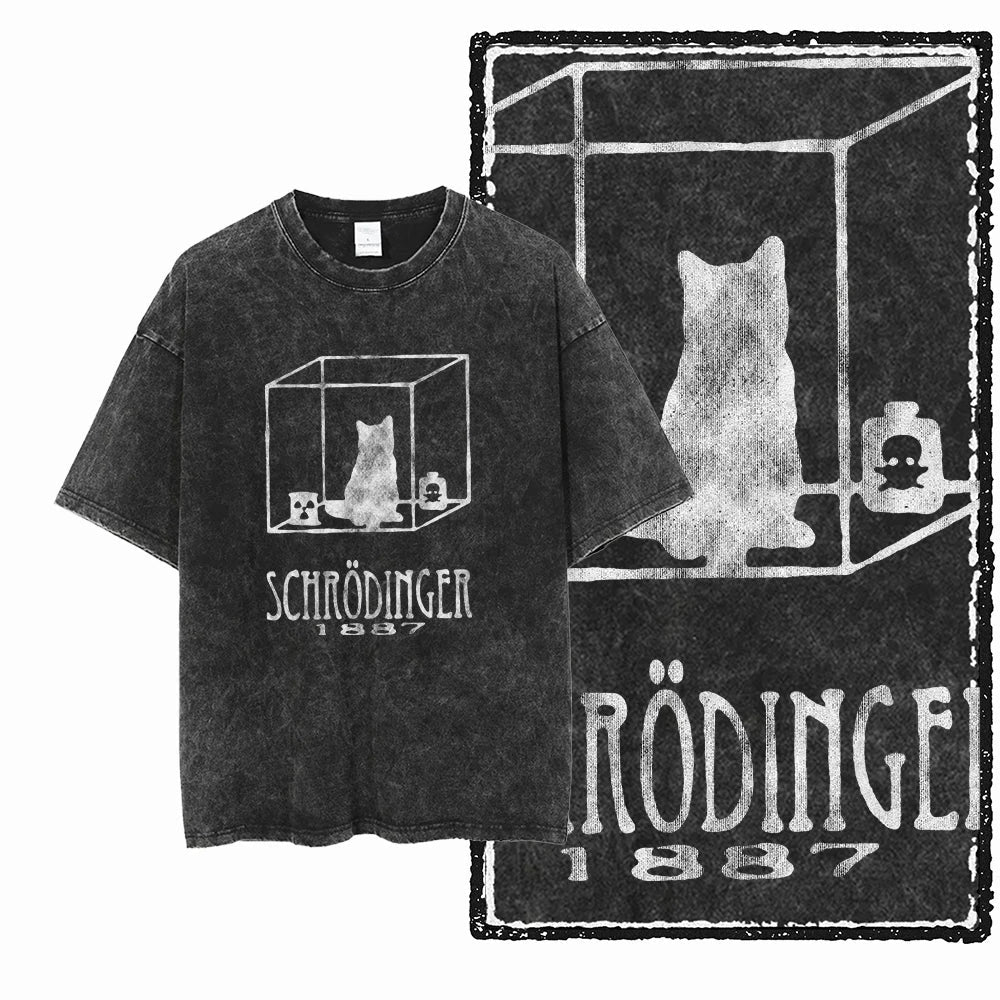 COOLMIND DB cat Printed Cotton Acid Washed Exclusive Graphic Unisex T Shirt Cool Streetwear Men Tshirts Big Size Tee for men ChicAvenue