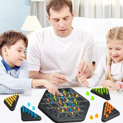 Children's Chain Chess Tabletop Game Rubber Band Triangle Chess Parent-Child Interactive Two-Player Battle Educational Toy Thinking Training Triangle Chess Game Is a Fun Strategy Board Game, Perfect for Family Gatherings, Par ChicAvenue