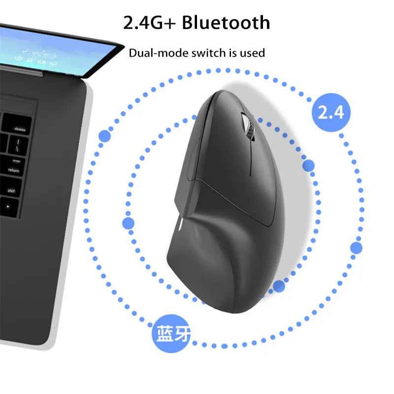Xiaomi Wireless Vertical Mouse Bluetooth 2.4GHz Ergonomics Gaming Mouses 1600DPI Adjustable Offices Optical Electronic Keyboards ChicAvenue