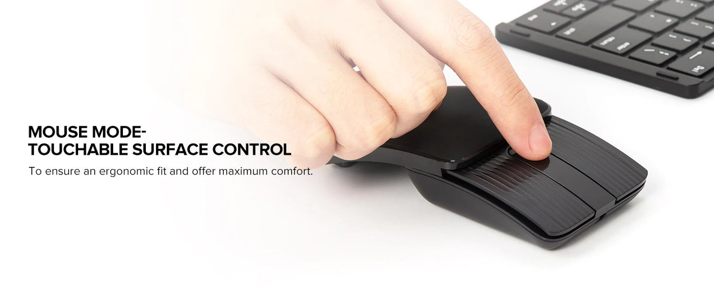 Delux Folding Keyboard Mouse Set Wireless Ultra Slim Portable Silent Kit Multi-Device Support For Windows Android IOS System ChicAvenue