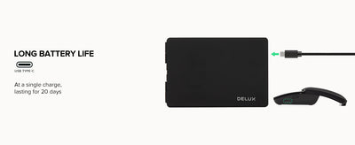 Delux Folding Keyboard Mouse Set Wireless Ultra Slim Portable Silent Kit Multi-Device Support For Windows Android IOS System ChicAvenue