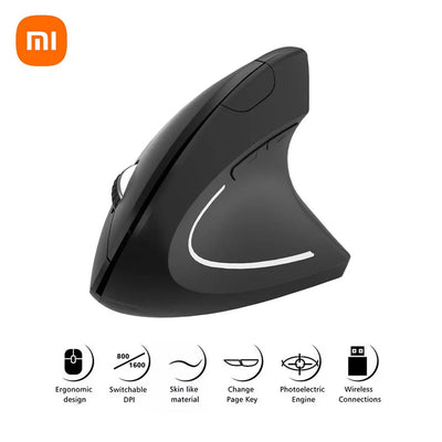 Xiaomi Wireless Vertical Mouse Bluetooth 2.4GHz Ergonomics Gaming Mouses 1600DPI Adjustable Offices Optical Electronic Keyboards ChicAvenue