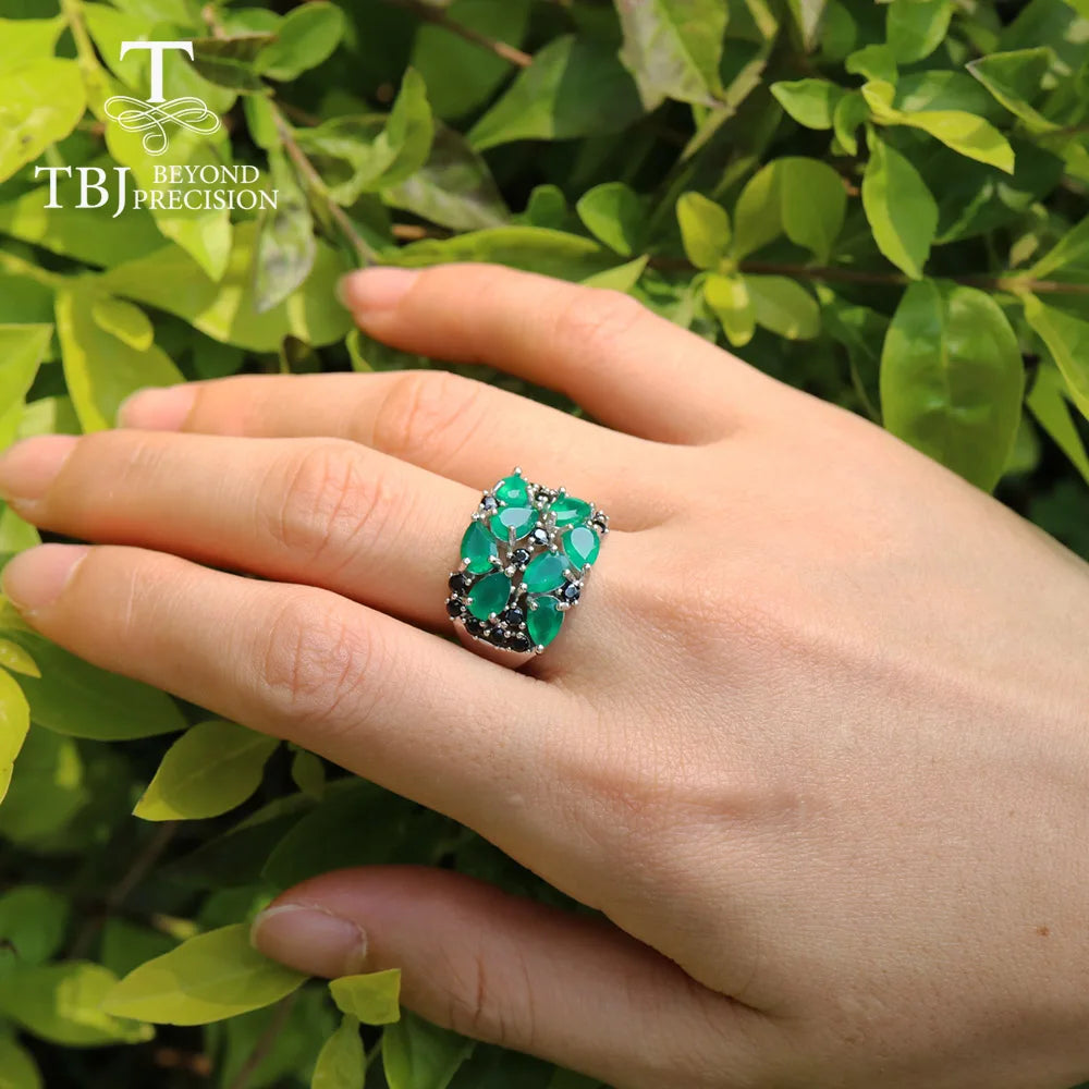 Green agate set rings earring ChicAvenue