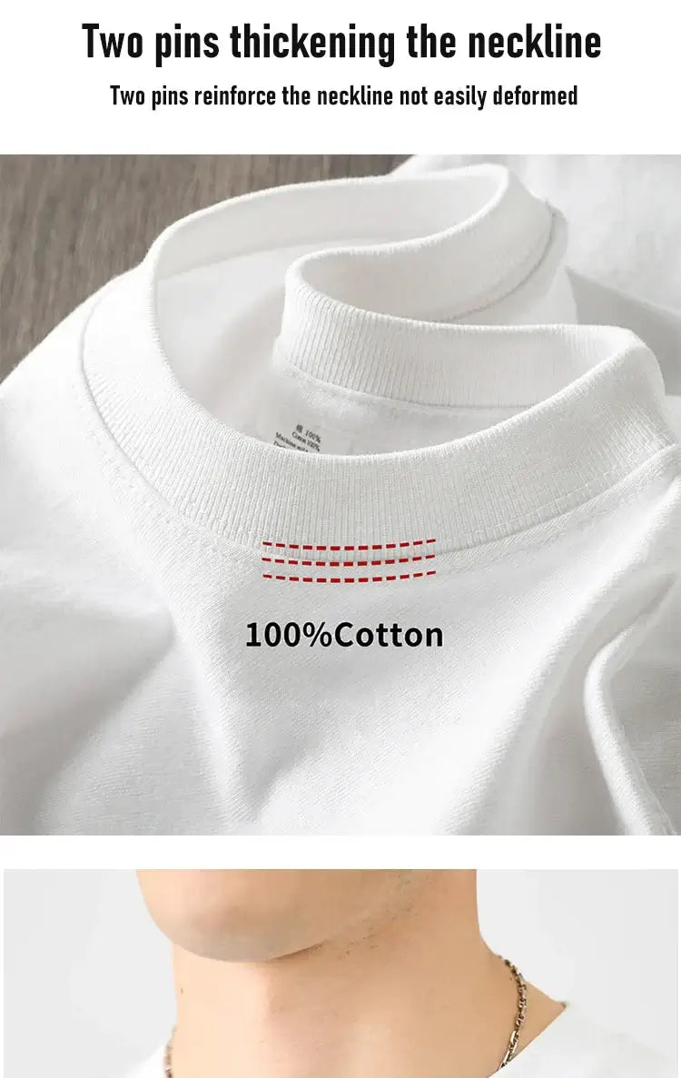 Superdry vintage t-shirt showing two pins thickening the neckline for durability and comfort.