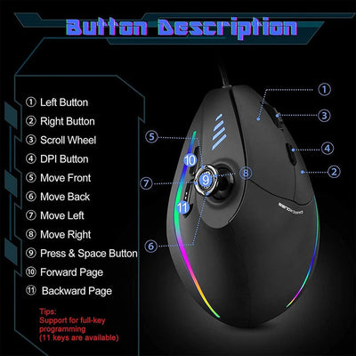 Vertical Ergonomic Gaming Mouse ChicAvenue