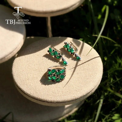 Green agate set rings earring ChicAvenue