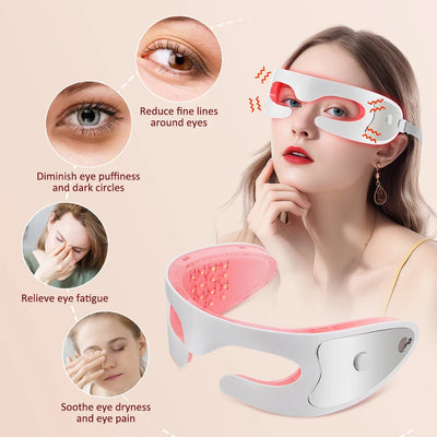 Vibration Eye Massager LED Light Therapy Anti-Aging Eye Care Fatigue Relief Relaxation Relieve Dark Circle Electric Eye Massager ChicAvenue
