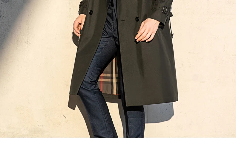 Urban Windsor long trench coat British Style ChicAvenue