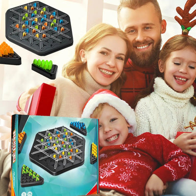 Children's Chain Chess Tabletop Game Rubber Band Triangle Chess Parent-Child Interactive Two-Player Battle Educational Toy Thinking Training Triangle Chess Game Is a Fun Strategy Board Game, Perfect for Family Gatherings, Par ChicAvenue