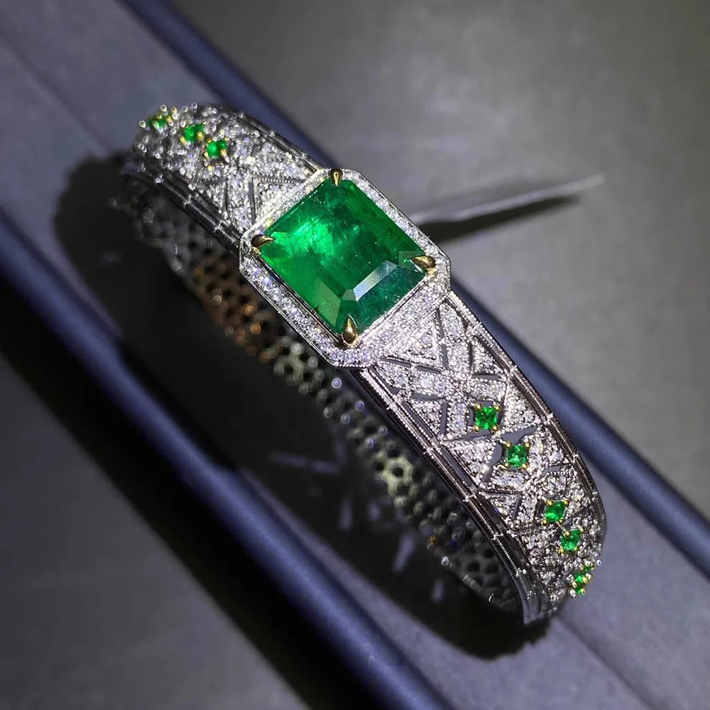 Emerald Bracelet with Micro Inlaid Zircon ChicAvenue
