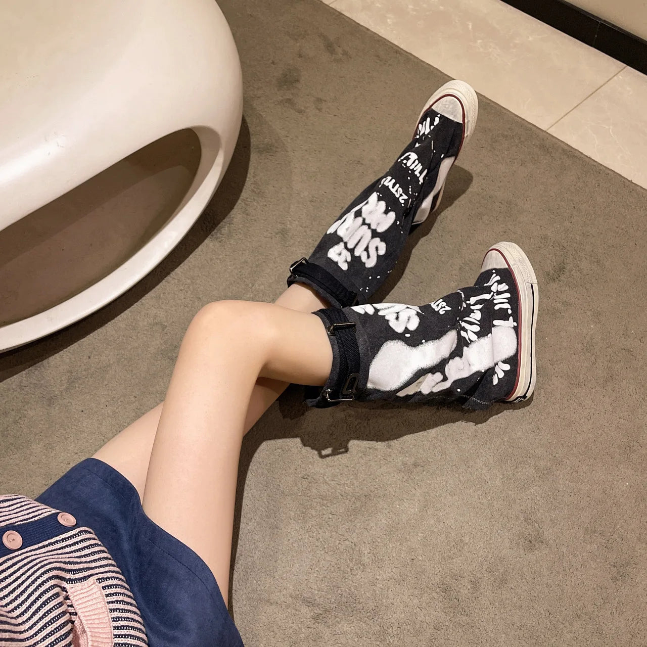 DotPop Canvas Boots ChicAvenue