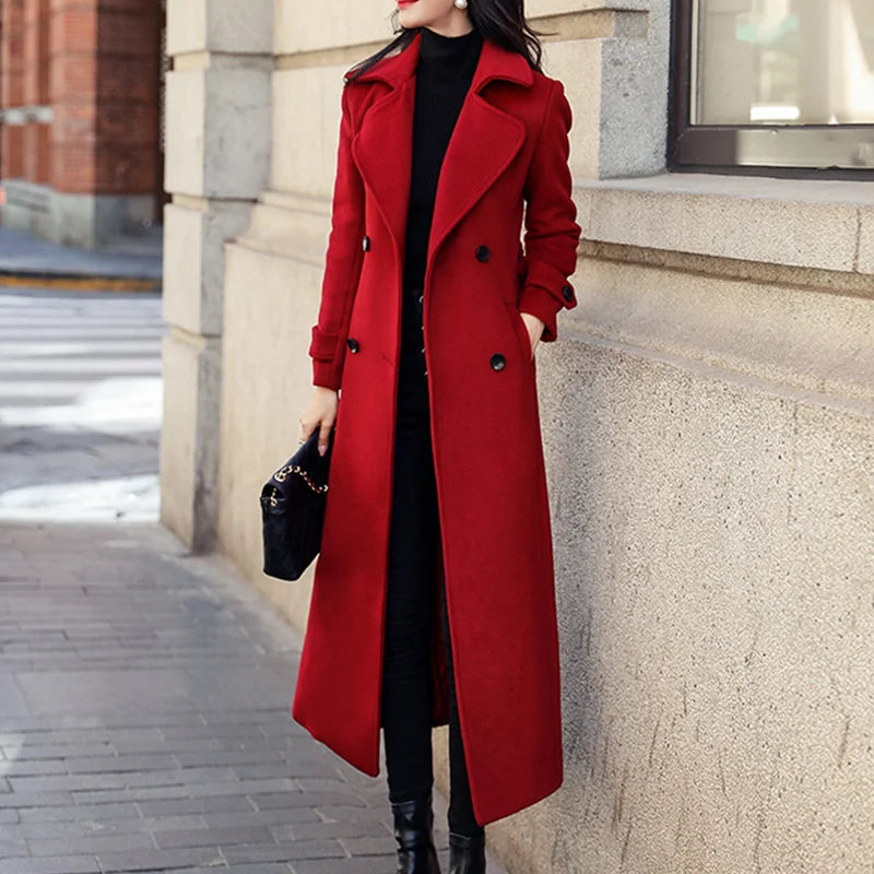 FrostLuxe™ Double-Breasted Winter Trench ChicAvenue