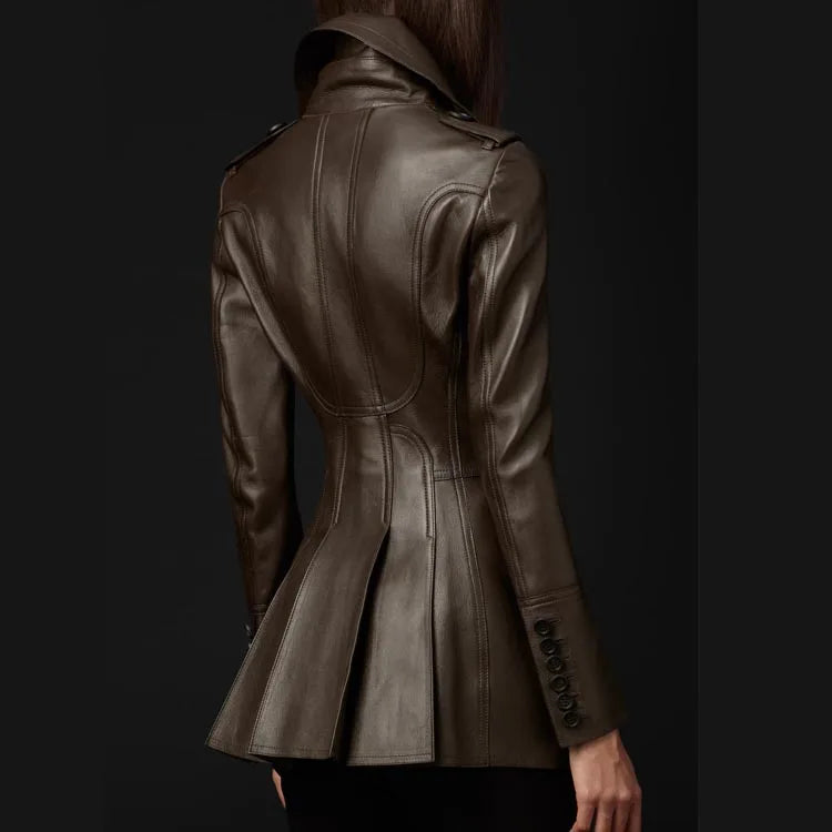 smart slim fit trendy leather jacket
