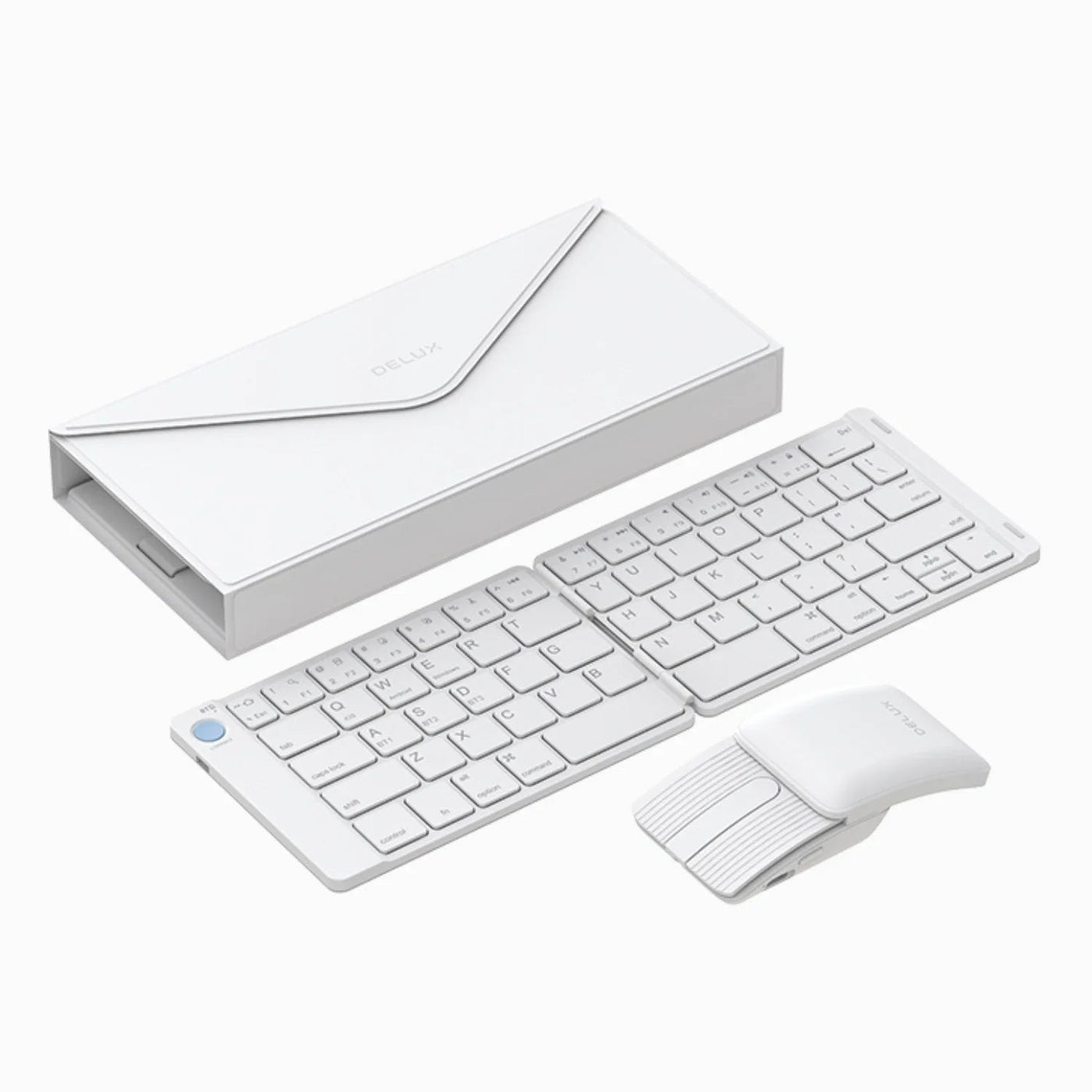 Delux Folding Keyboard Mouse Set Wireless Ultra Slim Portable Silent Kit Multi-Device Support For Windows Android IOS System ChicAvenue