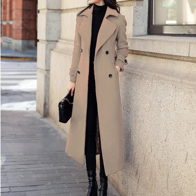 FrostLuxe™ Double-Breasted Winter Trench ChicAvenue