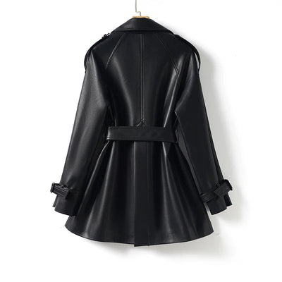 Elegant Leather Trench coat ChicAvenue