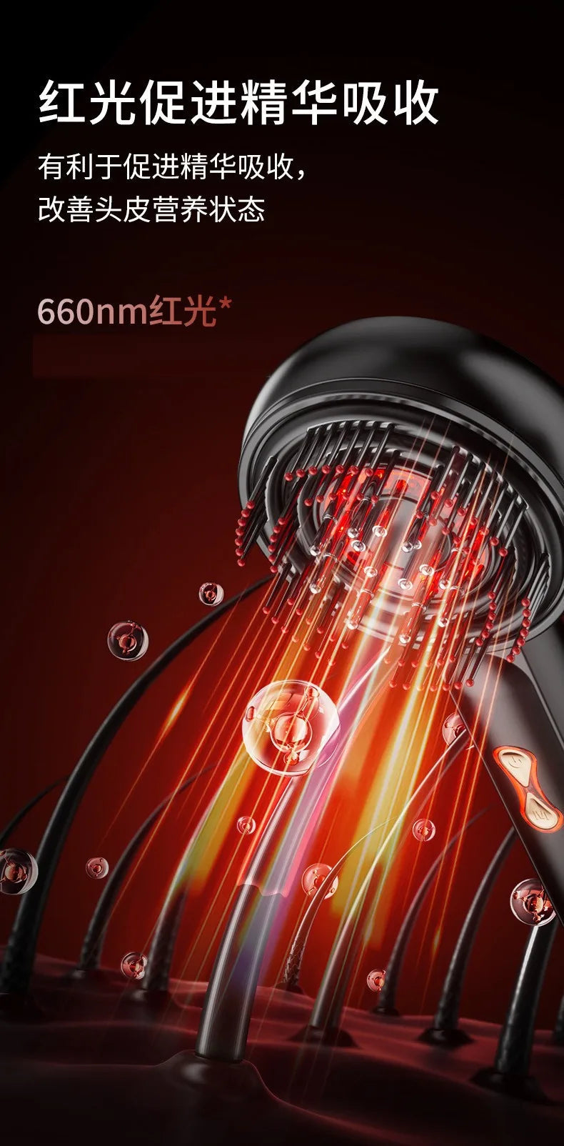 Red light electric massage comb, kneading and revitalizing hair growth massager, scalp medicine device, hair care hair guide, li ChicAvenue